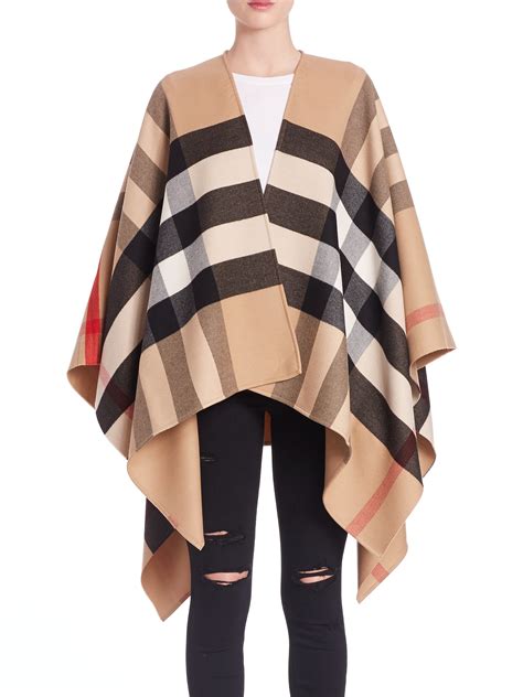 burberry reversible cape camel|Burberry check wool cape.